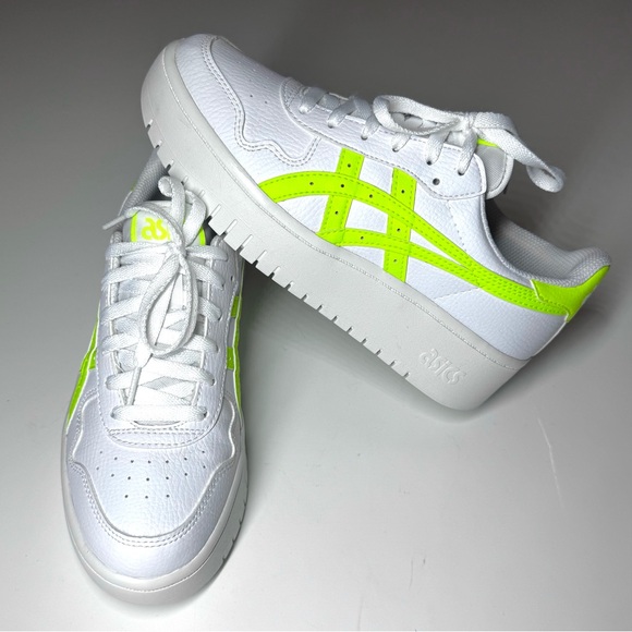 ASICS Women’s Japan S Platform Sneaker - White / Neon Green Size- 8 - Picture 1 of 8